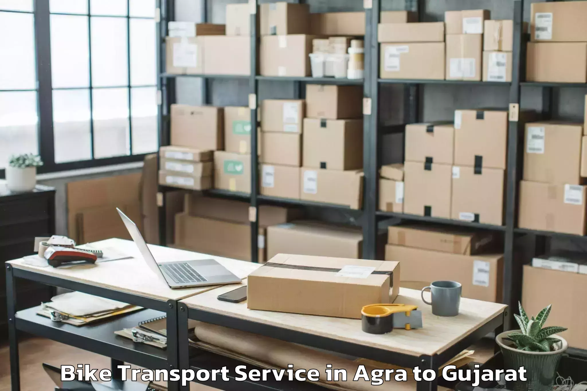 Efficient Agra to Bhavnagar Bike Transport